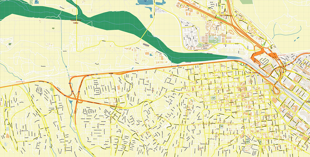 Chula Vista California USA Map Vector Exact City Plan High Detailed Street Map editable Adobe Illustrator in layers