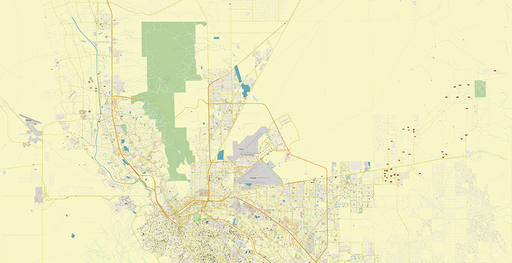 El Paso Texas US Ciudad Juarez Mexico Map Vector Exact City Plan High Detailed Street Map editable Adobe Illustrator in layers