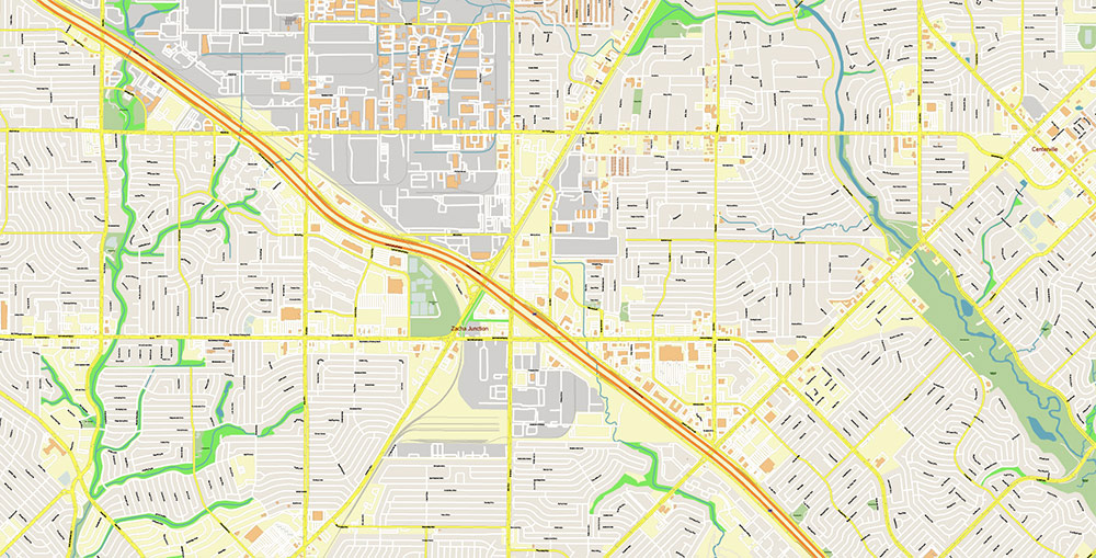 Garland Texas USA Map Vector Exact City Plan High Detailed Street Map editable Adobe Illustrator in layers