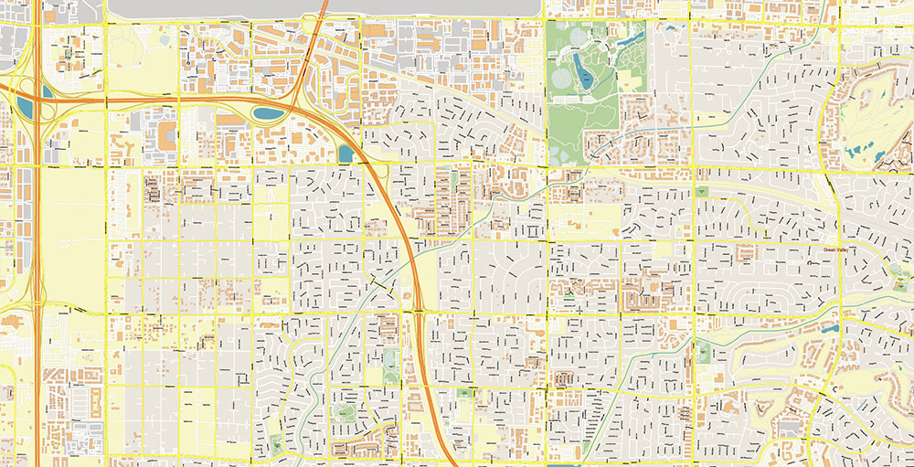 Henderson and Boulder Nevada USA Map Vector Exact City Plan High Detailed Street Map editable Adobe Illustrator in layers