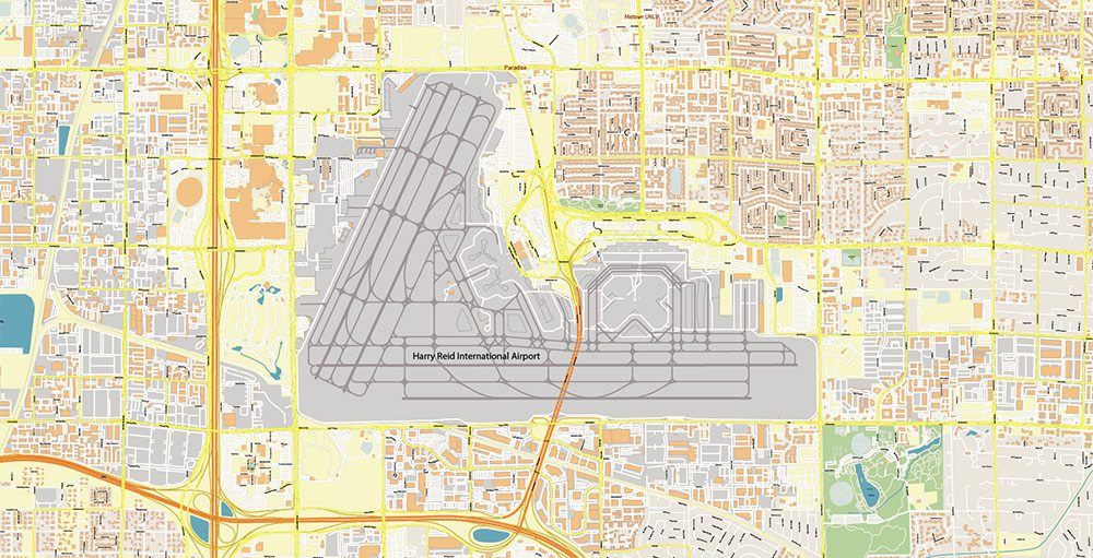 Henderson and Boulder Nevada USA Map Vector Exact City Plan High Detailed Street Map editable Adobe Illustrator in layers
