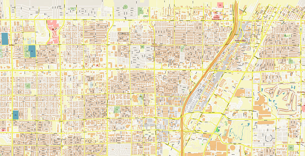 Henderson and Boulder Nevada USA Map Vector Exact City Plan High Detailed Street Map editable Adobe Illustrator in layers