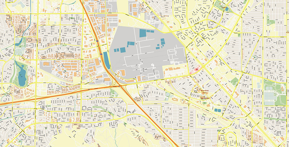 Henderson and Boulder Nevada USA Map Vector Exact City Plan High Detailed Street Map editable Adobe Illustrator in layers