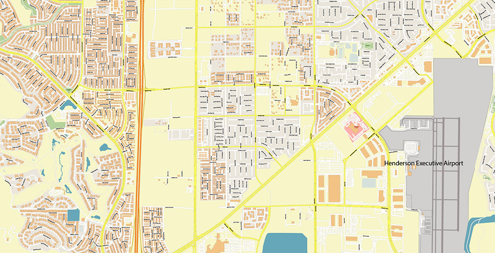Henderson and Boulder Nevada USA Map Vector Exact City Plan High Detailed Street Map editable Adobe Illustrator in layers
