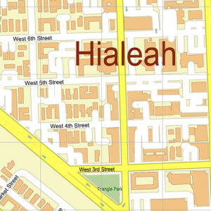 Hialeh Miami Florida USA Map Vector Exact City Plan High Detailed Street Map editable Adobe Illustrator in layers