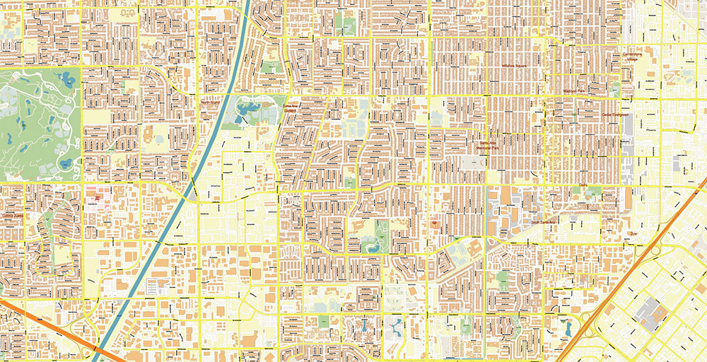 Irvine California USA Map Vector Exact City Plan High Detailed Street Map editable Adobe Illustrator in layers