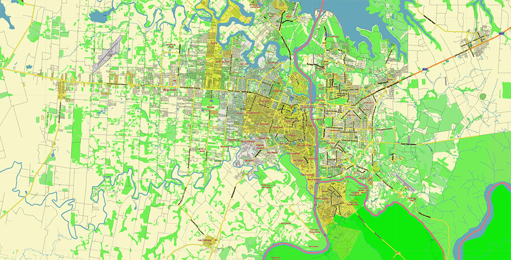 Northern region of Misiones Argentina Map Vector Exact High Detailed Road Map editable Adobe Illustrator in layers