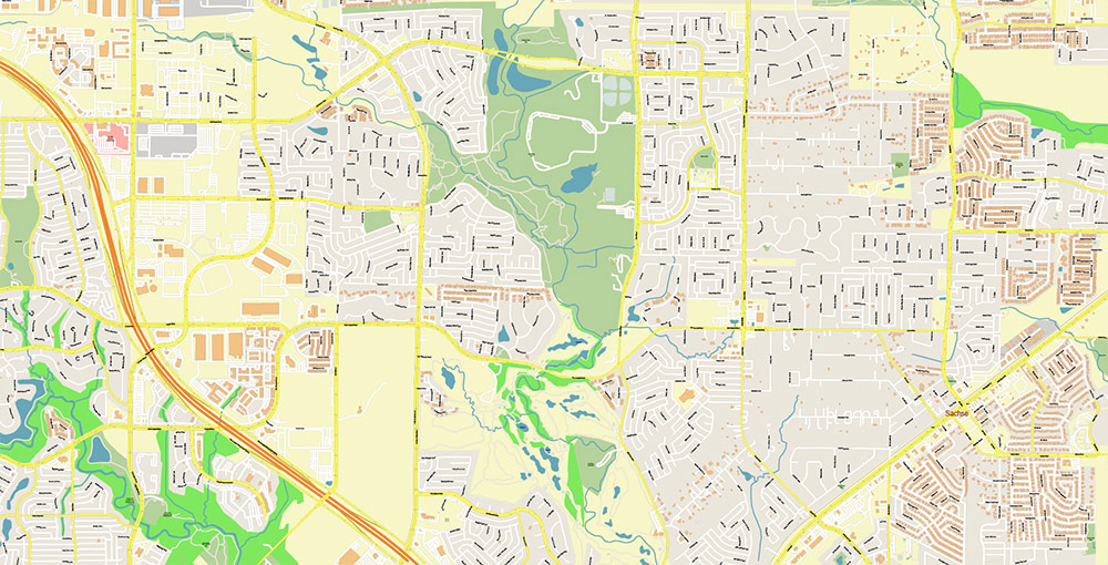 Plano Texas USA Map Vector Exact City Plan High Detailed Street Map editable Adobe Illustrator in layers