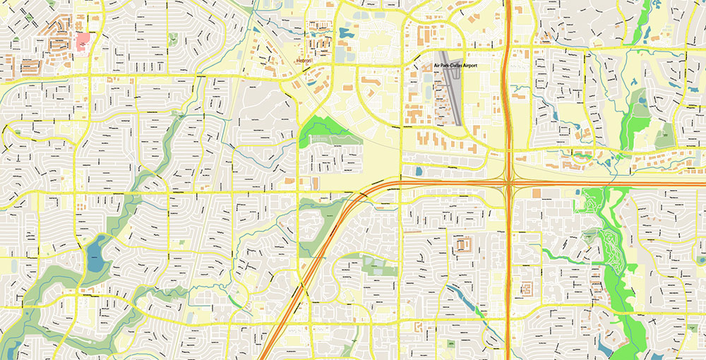 Plano Texas USA Map Vector Exact City Plan High Detailed Street Map editable Adobe Illustrator in layers