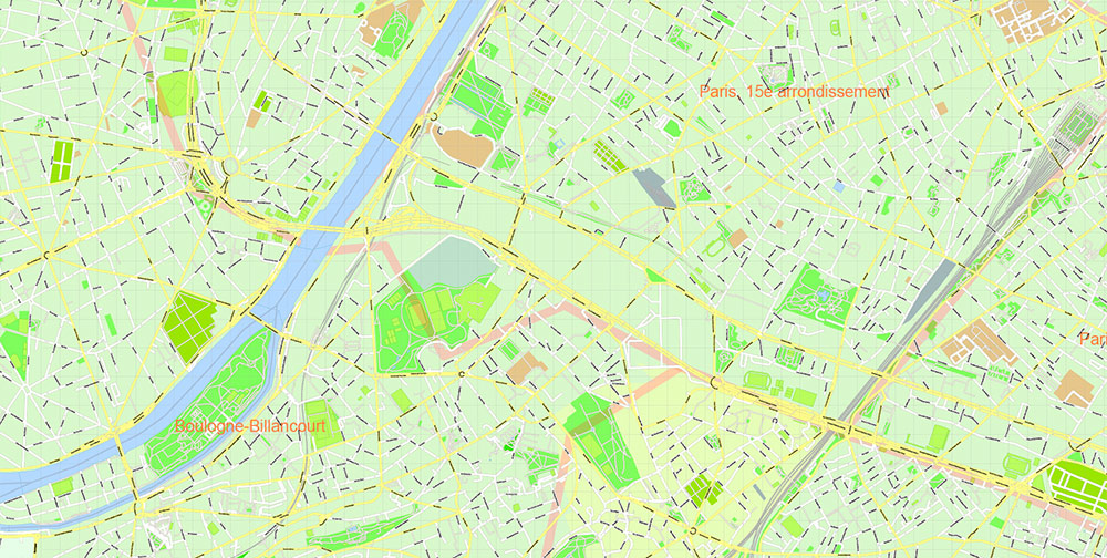 Paris France Map Vector Exact City Plan High Detailed Street Map + Arronissements editable Adobe Illustrator in layers