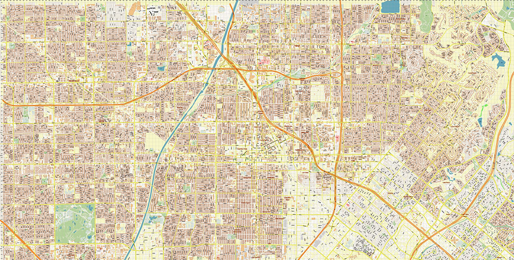 Santa Ana California USA Map Vector Exact City Plan High Detailed Street Map editable Adobe Illustrator in layers