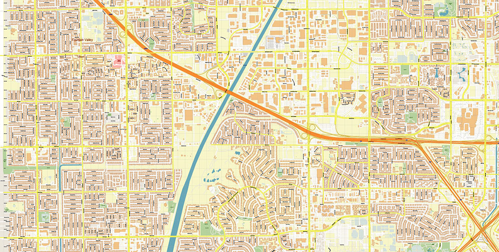Santa Ana California USA Map Vector Exact City Plan High Detailed Street Map editable Adobe Illustrator in layers