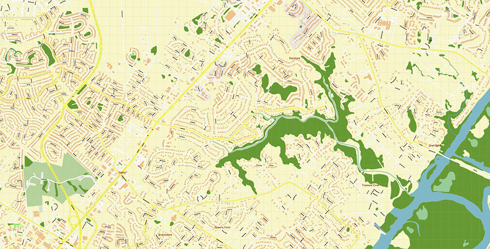 Wilmington North Carolina USA Map Vector Exact City Plan High Detailed Street Map editable Adobe Illustrator in layers