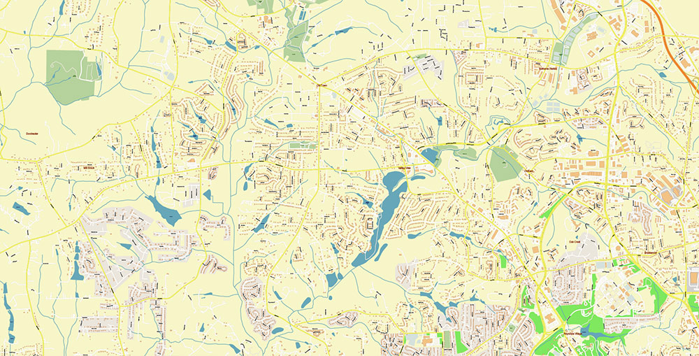 Winston-Salem North Carolina USA Map Vector Exact City Plan High Detailed Street Map editable Adobe Illustrator in layers