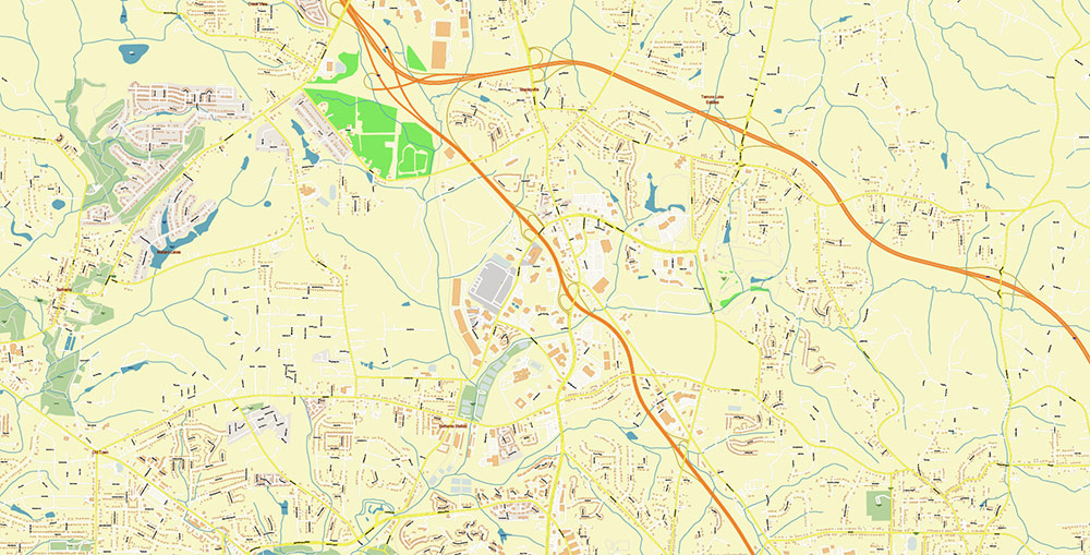 Winston-Salem North Carolina USA Map Vector Exact City Plan High Detailed Street Map editable Adobe Illustrator in layers