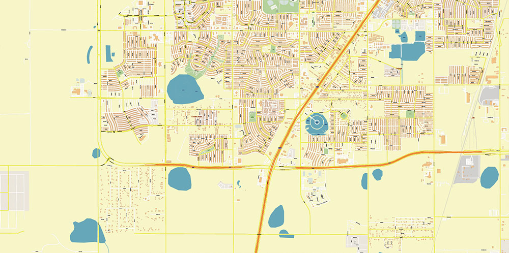 Amarillo Texas USA Map Vector Exact City Plan High Detailed Street Map editable Adobe Illustrator in layers