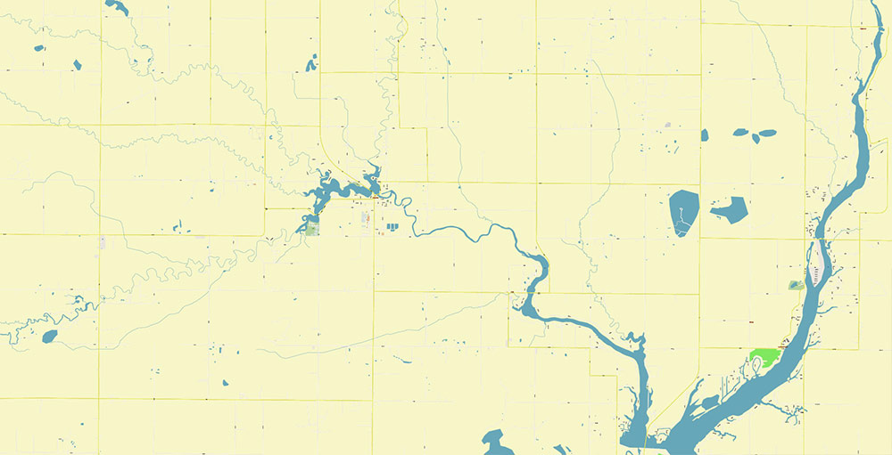 Beaverton Michigan USA Map Vector Exact High Detailed Street Map editable Adobe Illustrator in layers