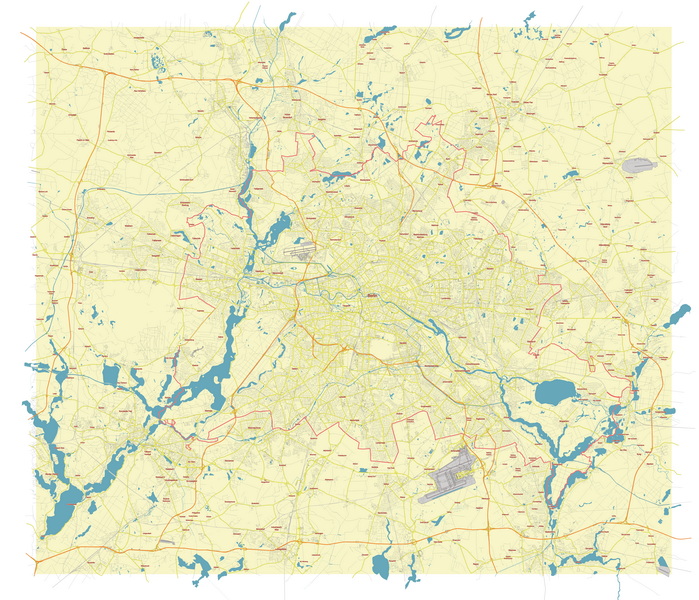 Free Vector map Blank Editable Layered of the Belin, Germany