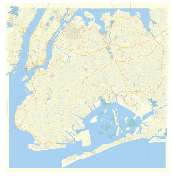Free Vector map Blank Editable Layered of the Brooklyn, New York USA