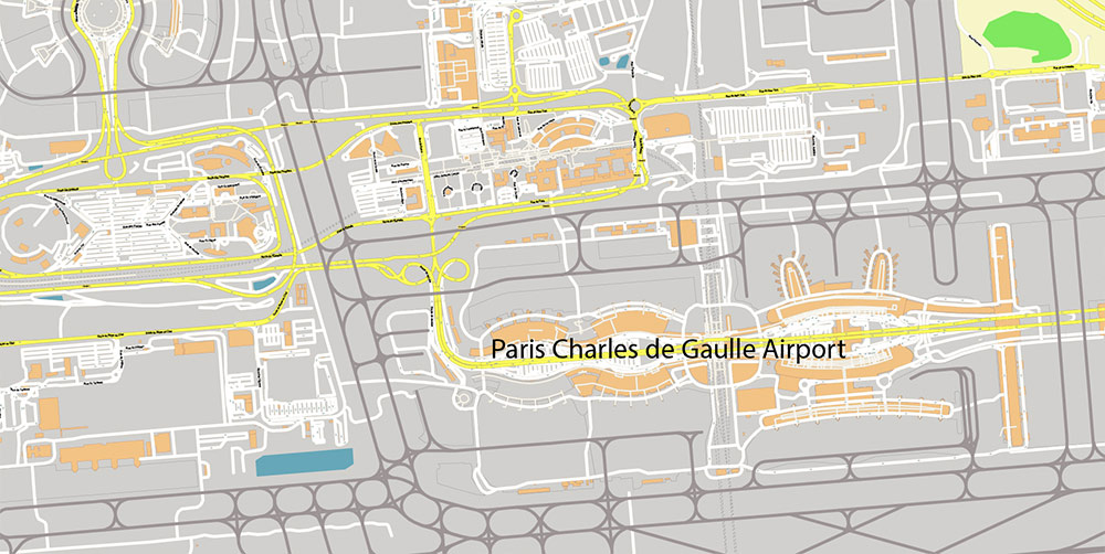 Charles de Gaulle Airport Map Vector Exact High Detailed Street Map editable Adobe Illustrator in layers Charles de Gaulle Airport Map Vector Exact High Detailed Street Map editable Adobe Illustrator in layers