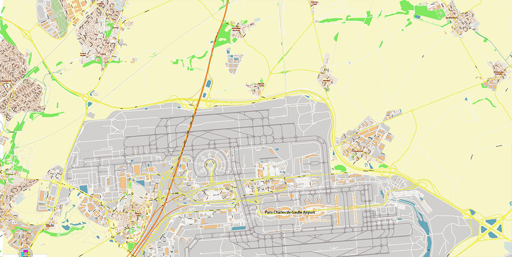 Charles de Gaulle Airport Map Vector Exact High Detailed Street Map editable Adobe Illustrator in layers Charles de Gaulle Airport Map Vector Exact High Detailed Street Map editable Adobe Illustrator in layers