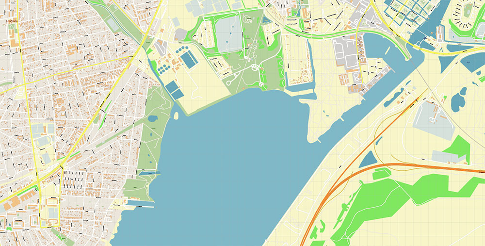 Copenhagen Airport Map Vector Exact High Detailed Street Map editable Adobe Illustrator in layers