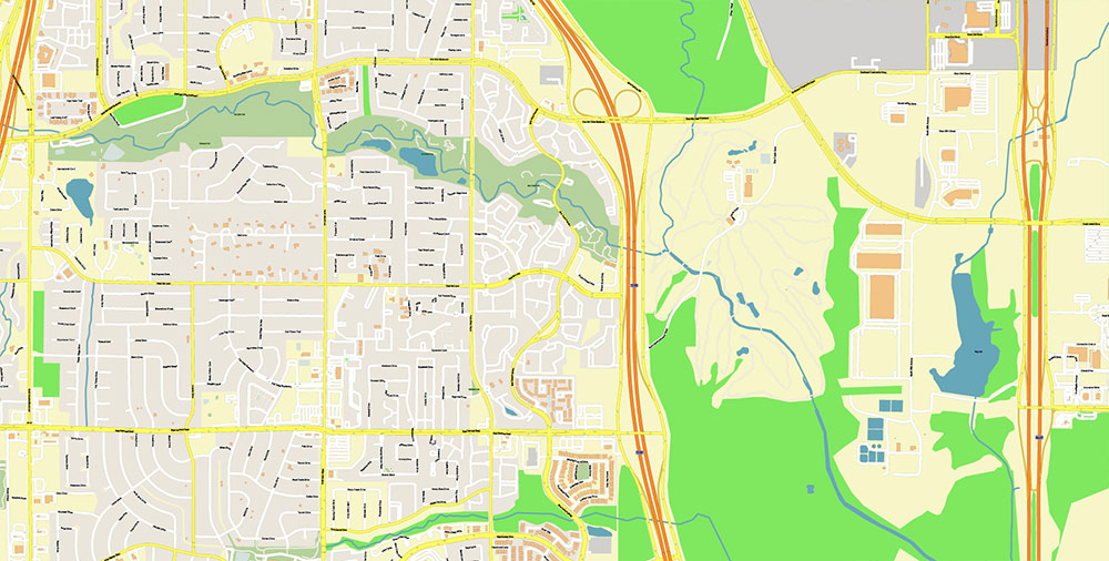 Dallas - Fort Worth Airport Map Vector Exact High Detailed Street Map editable Adobe Illustrator in layers
