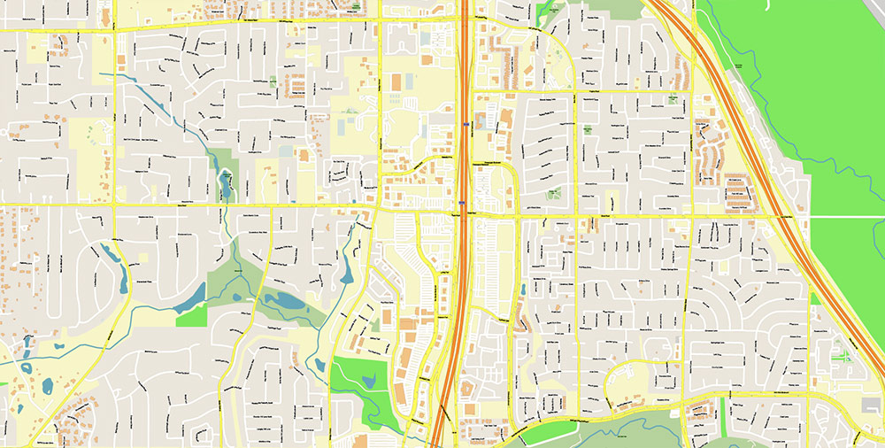 Dallas - Fort Worth Airport Map Vector Exact High Detailed Street Map editable Adobe Illustrator in layers