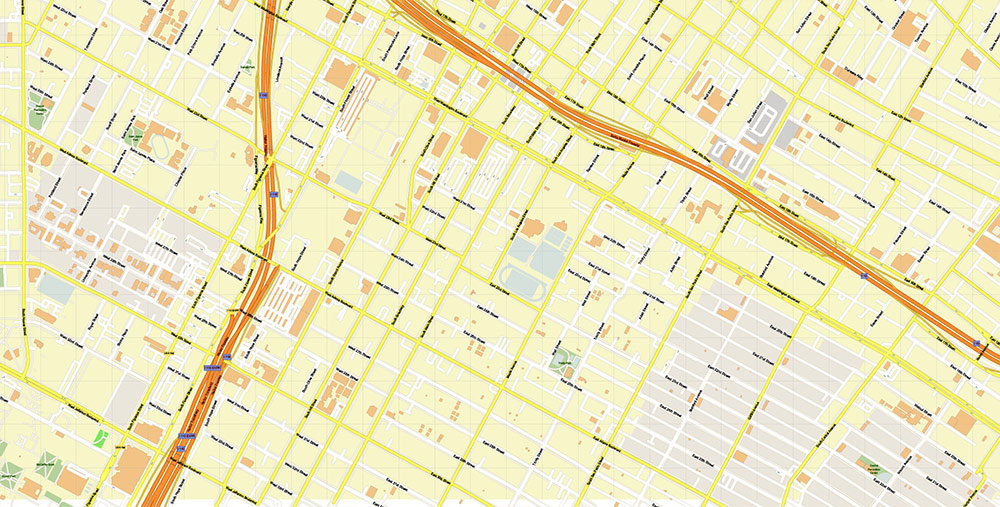 Downtown Los Angeles CBD Map Vector Exact High Detailed Street Map editable Adobe Illustrator in layers
