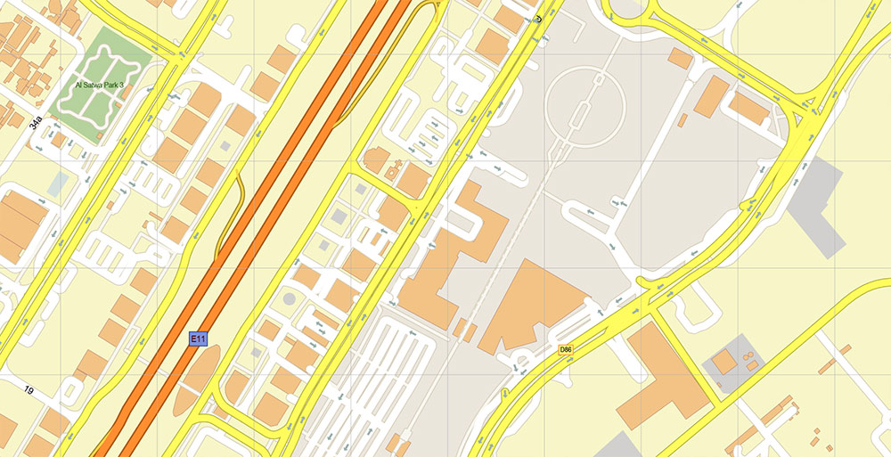 Dubai International Financial Centre (DIFC) CBD Map Vector Exact High Detailed Street Map editable Adobe Illustrator in layers