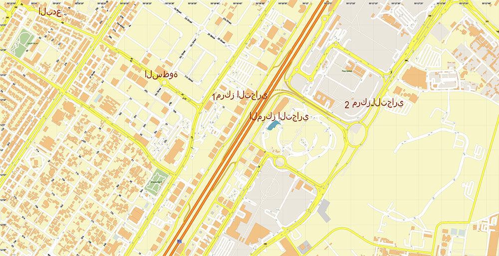 Dubai International Financial Centre (DIFC) CBD Map Vector Exact High Detailed Street Map editable Adobe Illustrator in layers