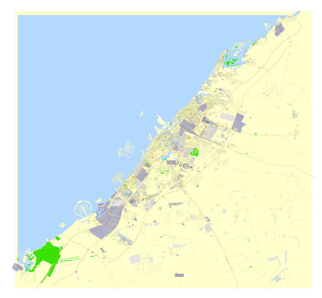 Free Vector map Blank Editable Layered of the Dubai United Arab Emirates