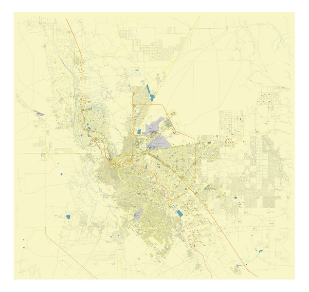 Free Vector map Blank Editable Layered of the El Paso Texas USA - Ciudad Juarez Mexico