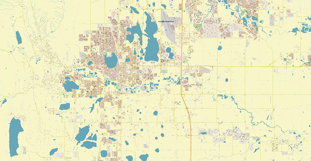 Fort Collins, Greely, Loveland, Colorado USA Map Vector Exact City Plan High Detailed Street Map editable Adobe Illustrator in layers