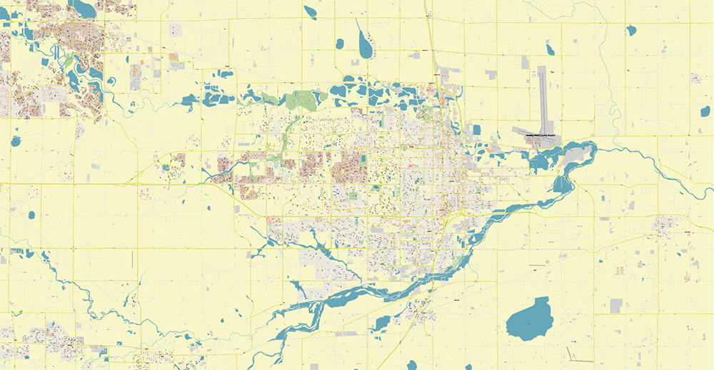 Fort Collins, Greely, Loveland, Colorado USA Map Vector Exact City Plan High Detailed Street Map editable Adobe Illustrator in layers