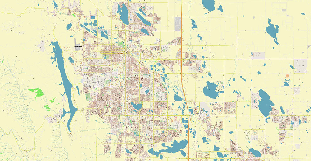 Fort Collins, Greely, Loveland, Colorado USA Map Vector Exact City Plan High Detailed Street Map editable Adobe Illustrator in layers