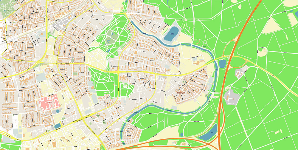 Frankfurt Airport Map Vector Exact High Detailed Street Map editable Adobe Illustrator in layers