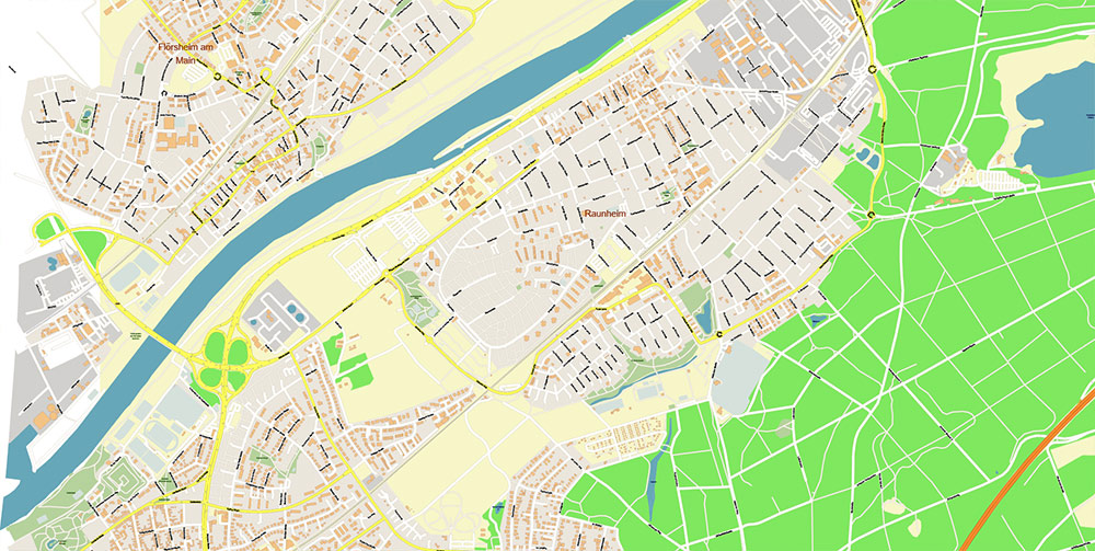 Frankfurt Airport Map Vector Exact High Detailed Street Map editable Adobe Illustrator in layers