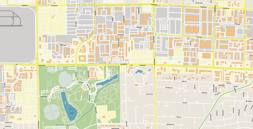 Harry Reid International Airport Map Vector Exact High Detailed Street Map editable Adobe Illustrator in layers