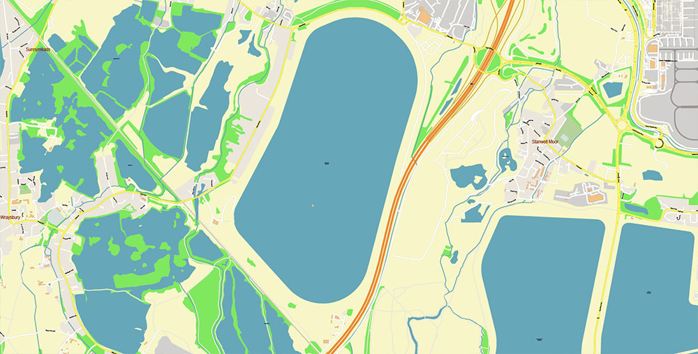 Heathrow Airport Map Vector Exact High Detailed Street Map editable Adobe Illustrator in layers
