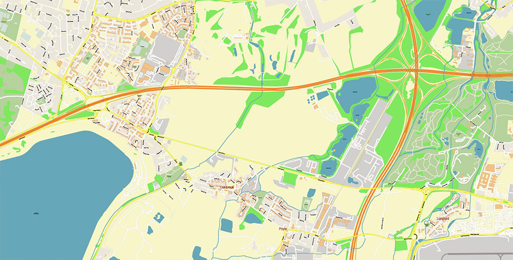 Heathrow Airport Map Vector Exact High Detailed Street Map editable Adobe Illustrator in layers
