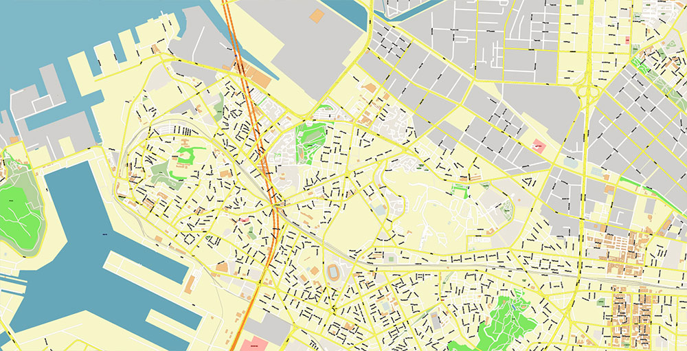 Incheon International Airport Map Vector Exact High Detailed Street Map editable Adobe Illustrator in layers