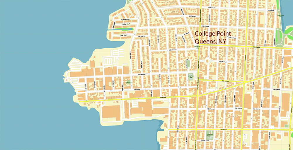 Laguardia Airport Map Vector Exact High Detailed Street Map editable Adobe Illustrator in layers