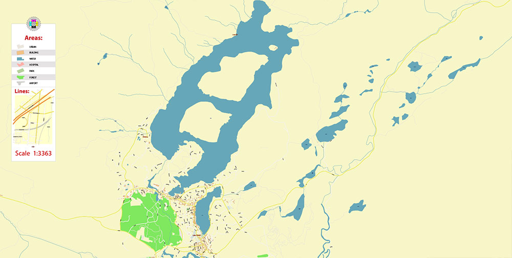 Lake Placid New York USA Map Vector Exact High Detailed Street Map editable Adobe Illustrator in layers