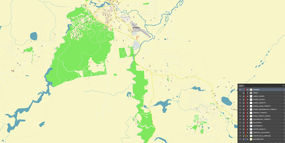 Lake Placid New York USA Map Vector Exact High Detailed Street Map editable Adobe Illustrator in layers