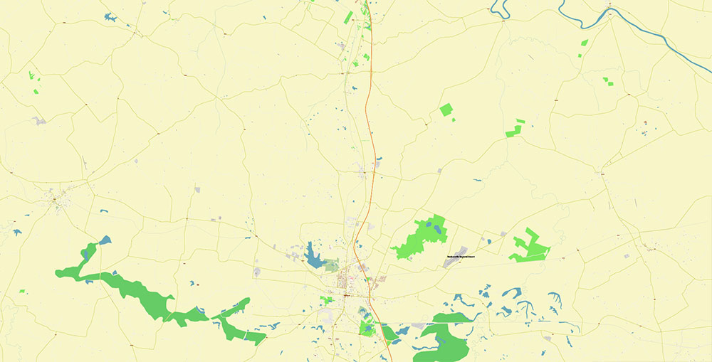 Madisonville Kentucky USA Map Vector Exact High Detailed Street Map editable Adobe Illustrator in layers