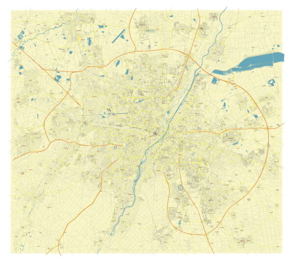 Free Vector map Blank Editable Layered of the Munchen Germany