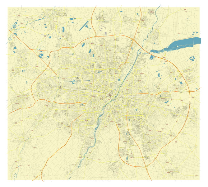 Free Vector map Blank Editable Layered of the Munchen Germany