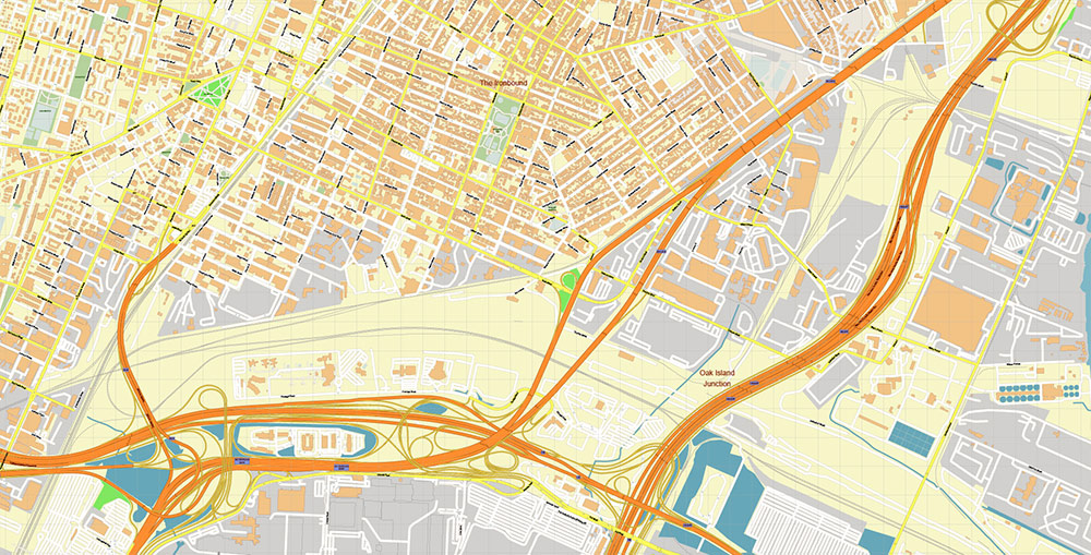 Newark Airport Map Vector Exact High Detailed Street Map editable Adobe Illustrator in layers