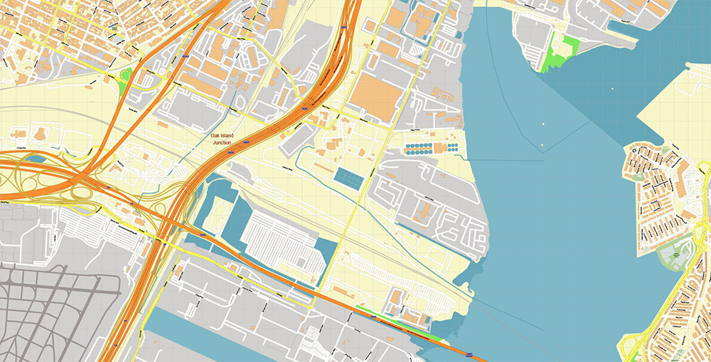 Newark Airport Map Vector Exact High Detailed Street Map editable Adobe Illustrator in layers